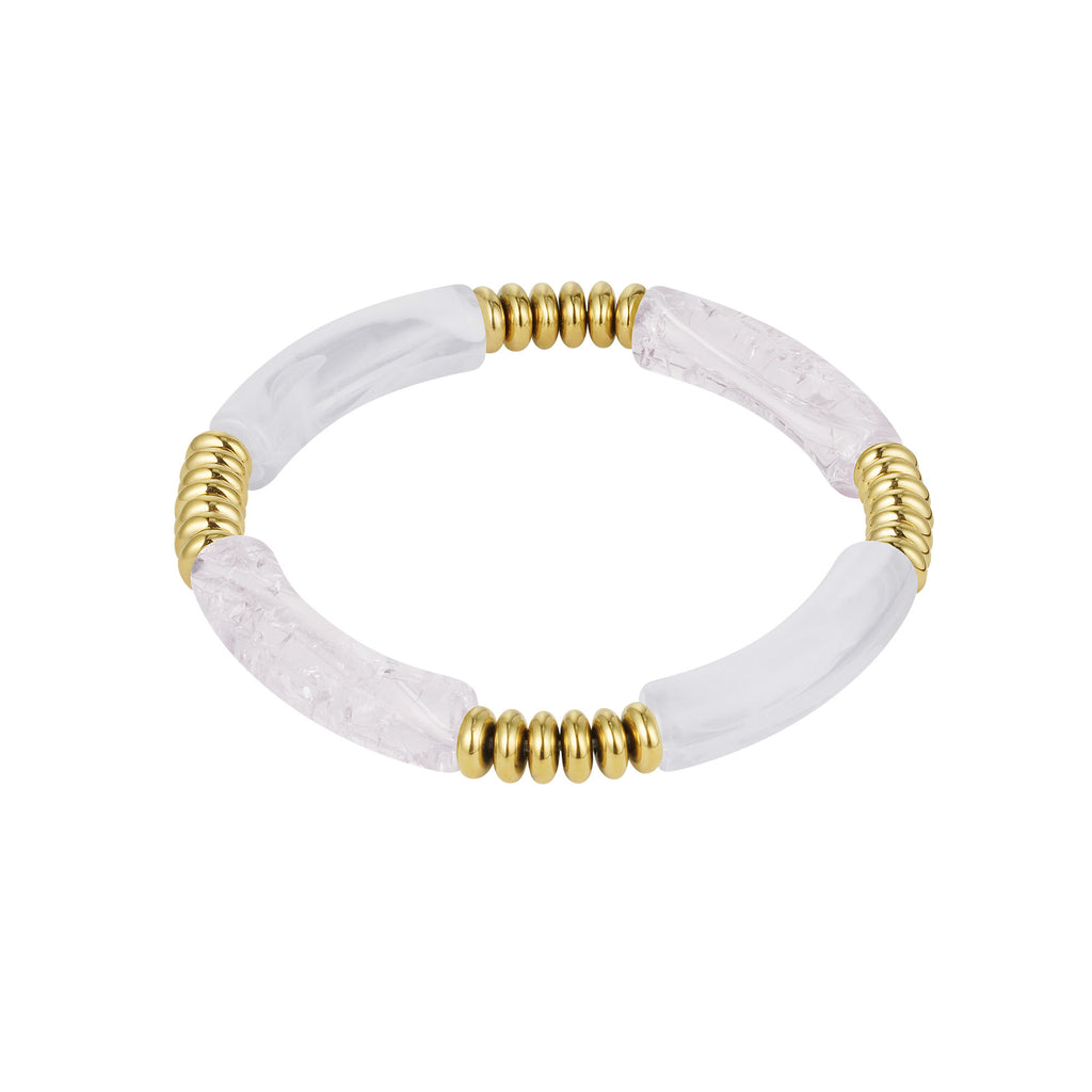 Tube bracelet multiple beads