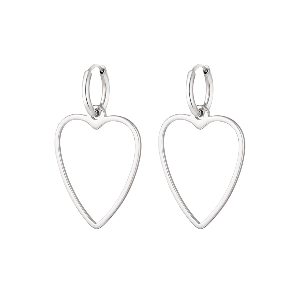 Earrings lined heart