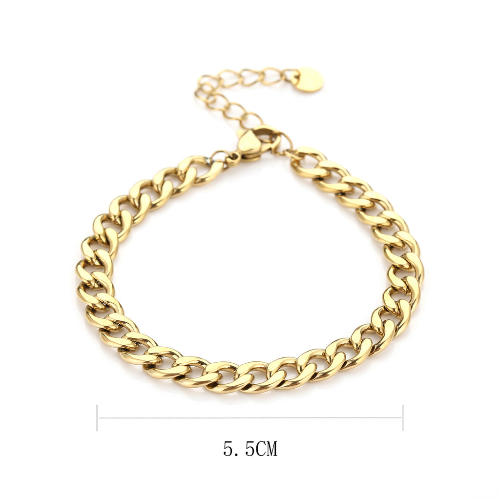 Flat chain bracelet