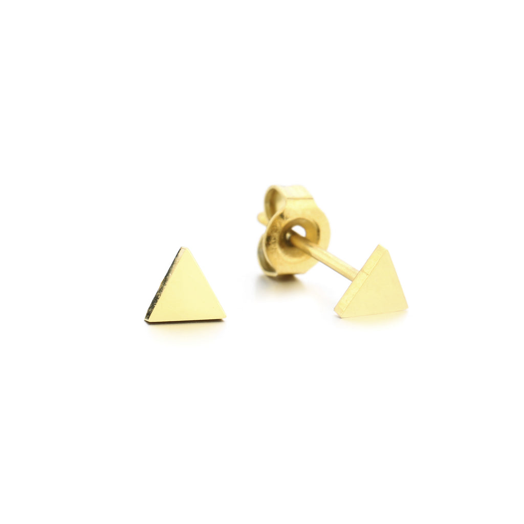 Stud earrings plain triangle