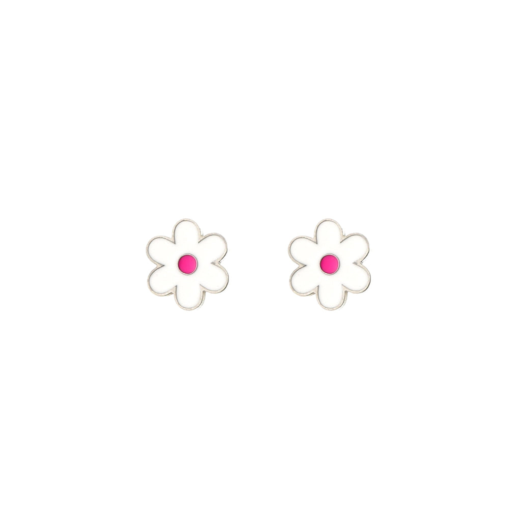 Stud earrings flower white
