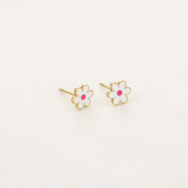 Stud earrings flower white