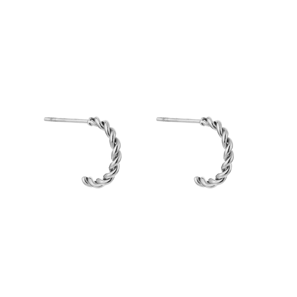 Stud earrings round twisted