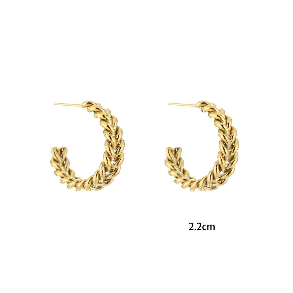 Stud hoops twisted double