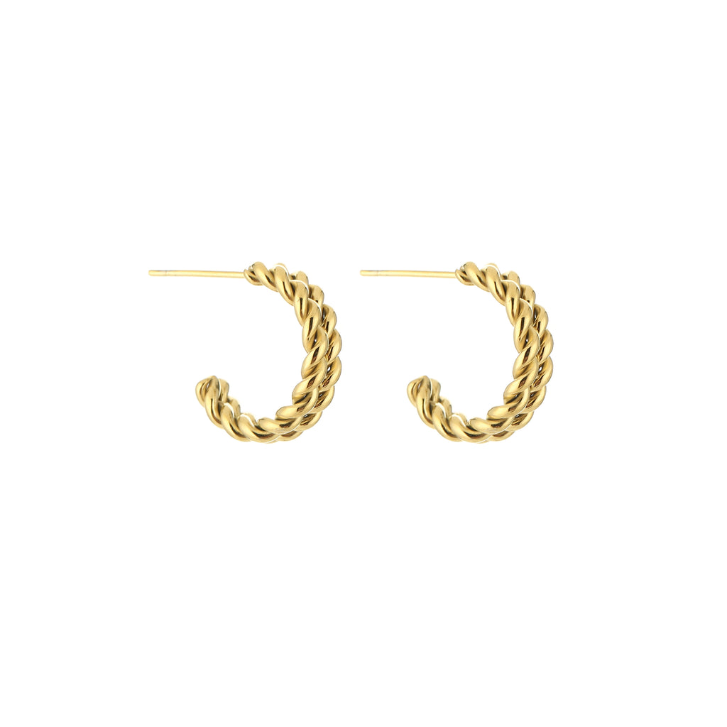 Stud hoops twisted double small