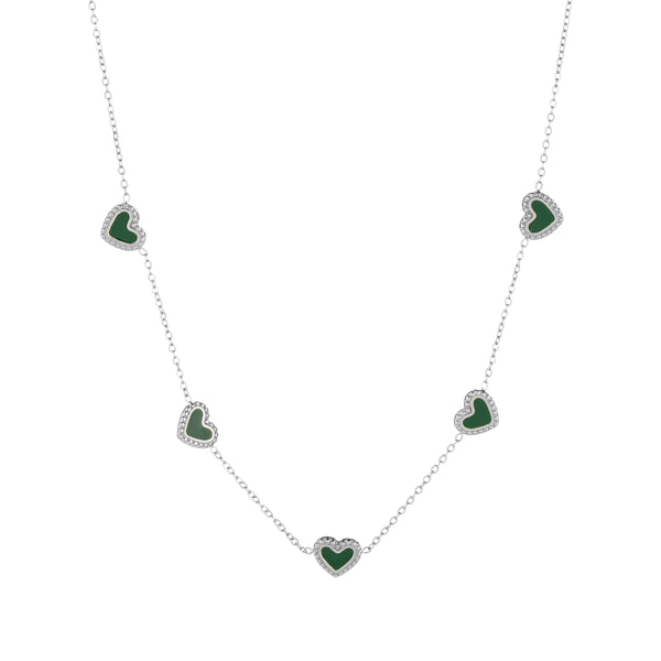 Necklace color hearts green