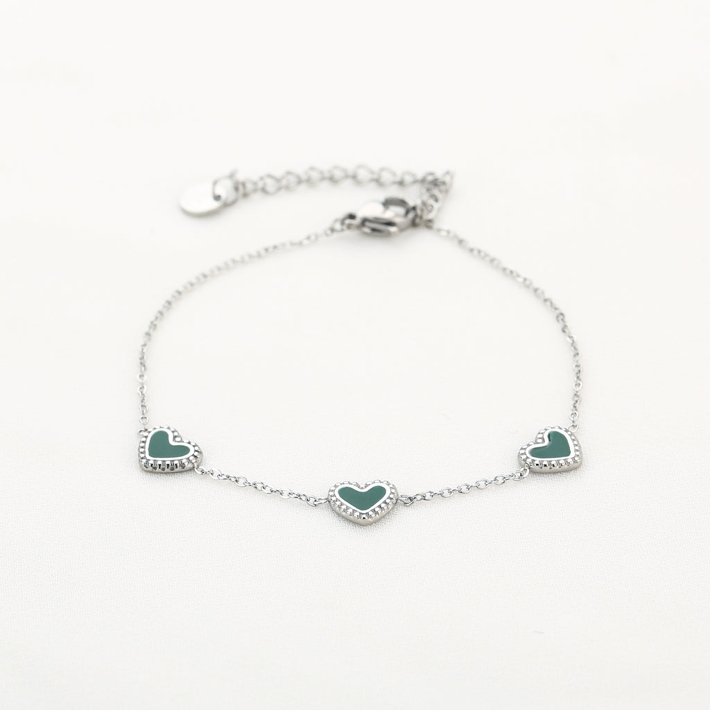 Bracelet green hearts