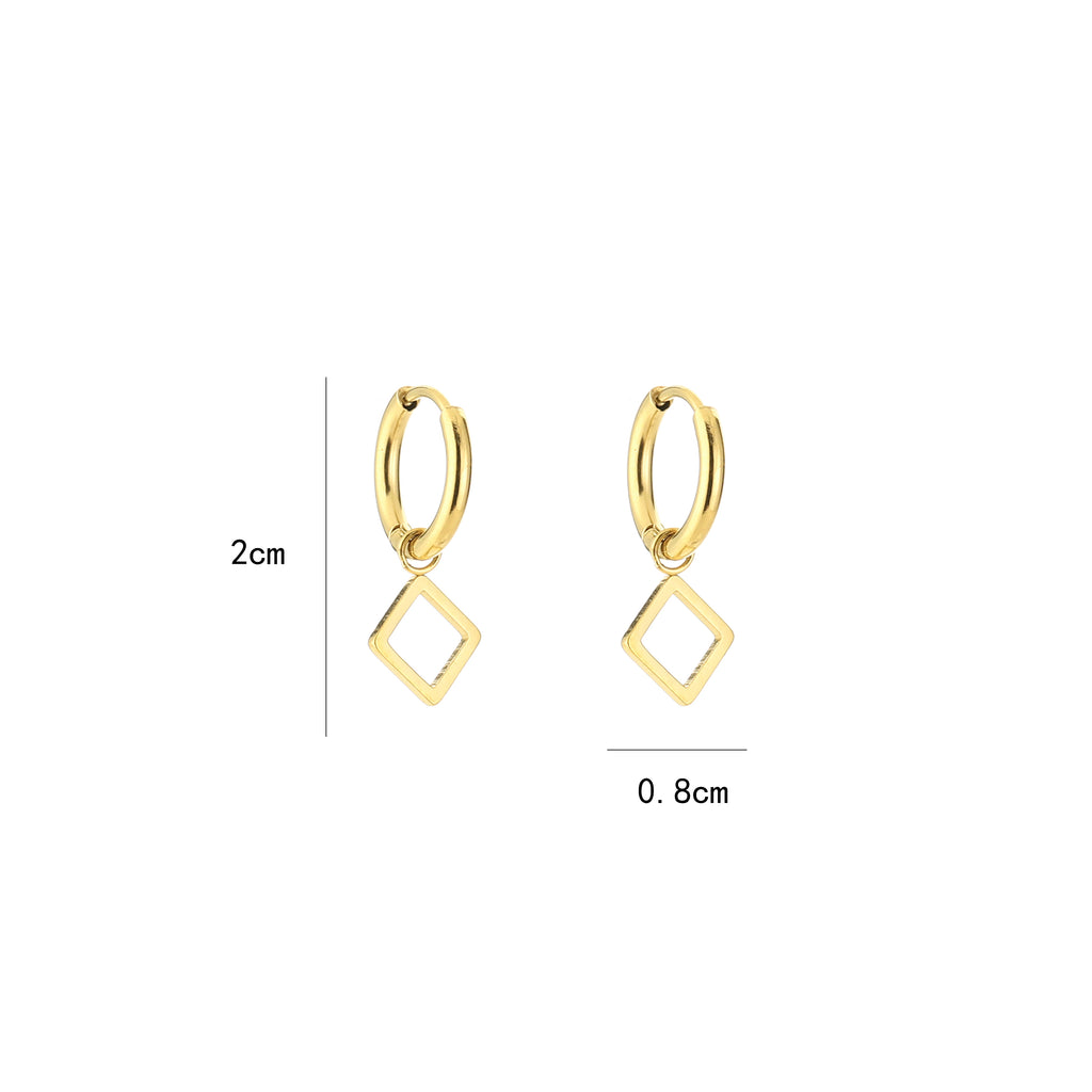 Earrings lined square