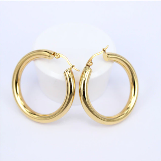 Hoop earrings plain 30 mm