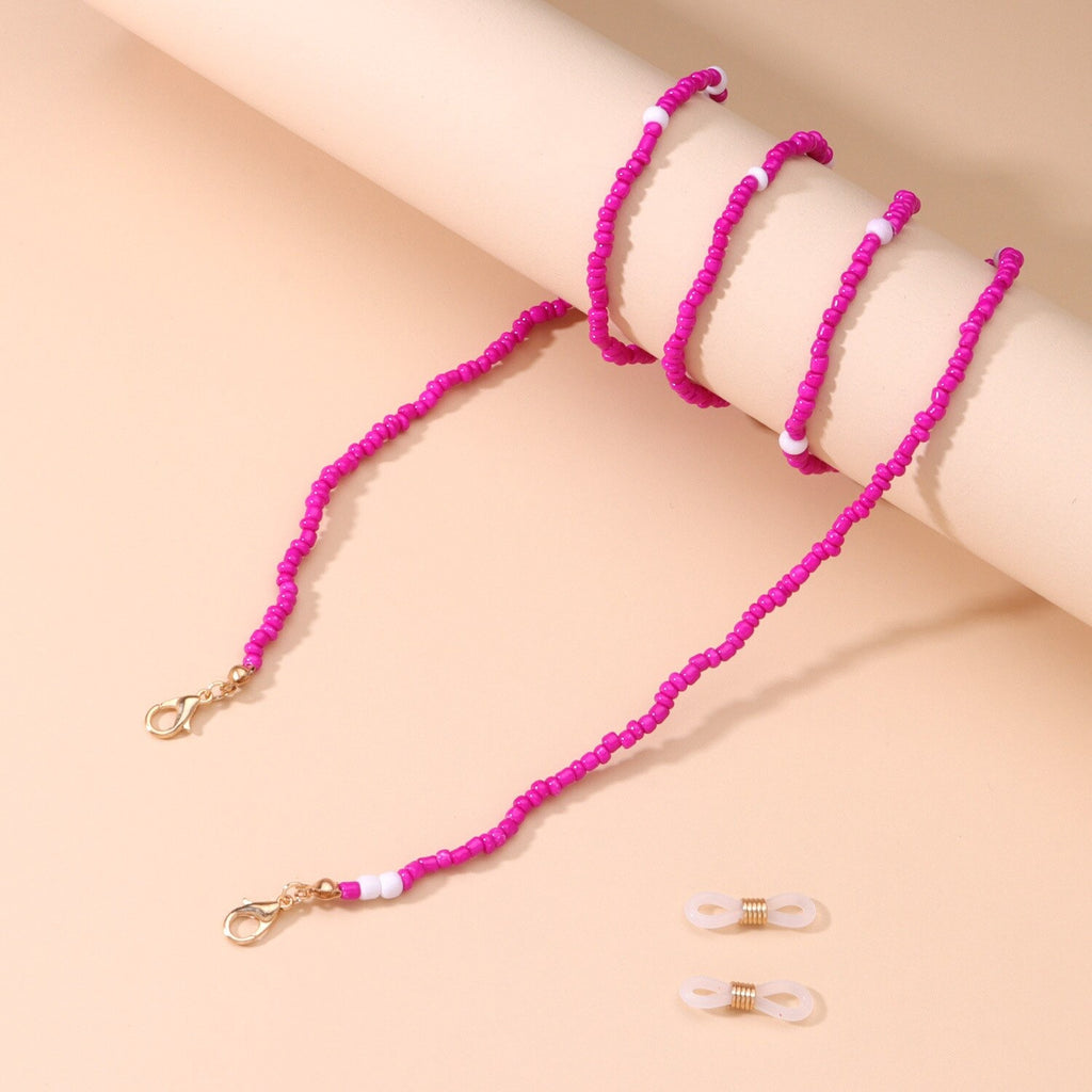 Sunglasses cord beads purple