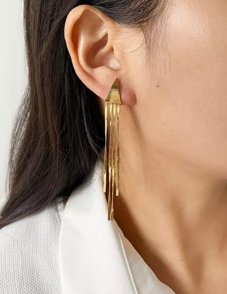 Long earrings flat triangle