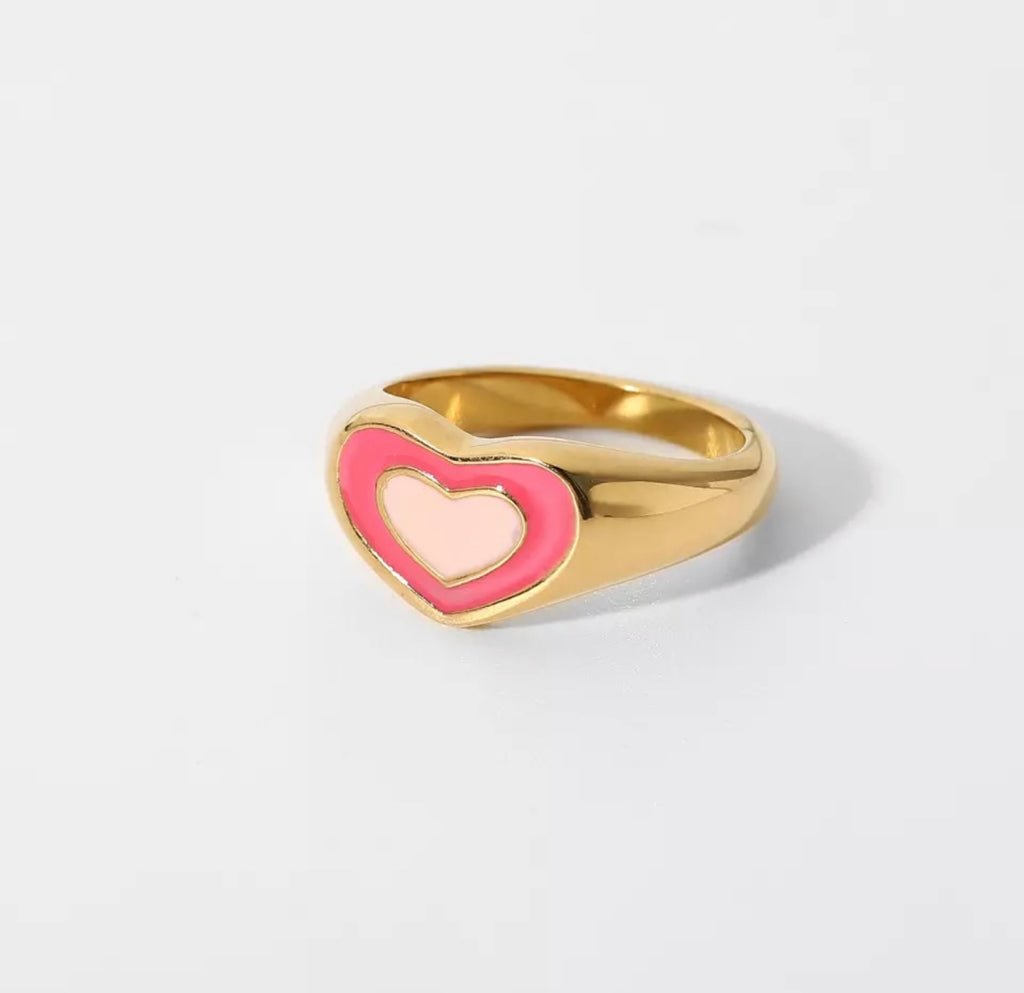 Ring heart pink