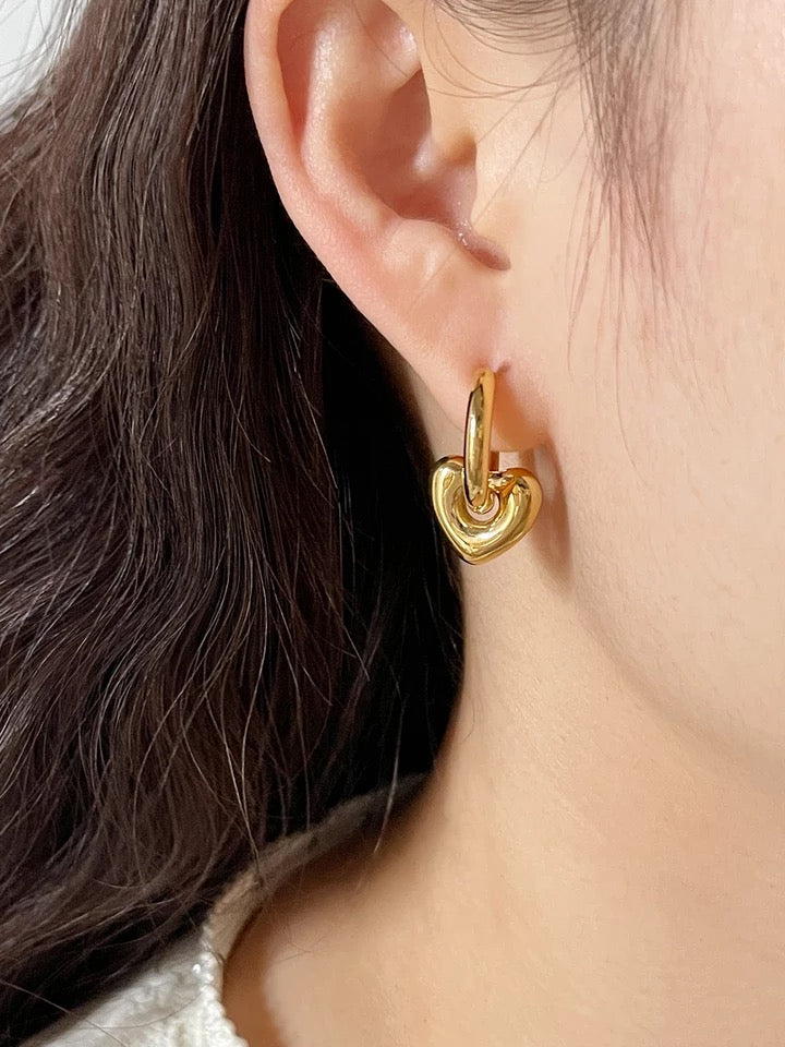 Double earrings heart