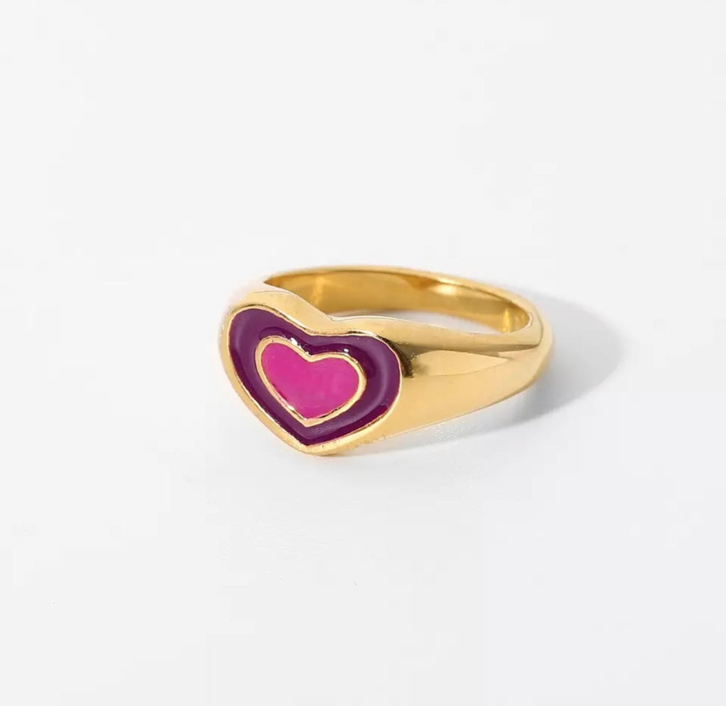 Ring heart purple