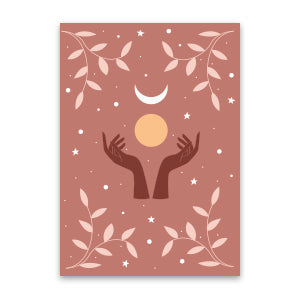 Jewelry card Hands Moon