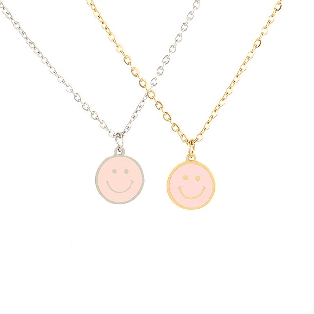 Necklace color smiley pink