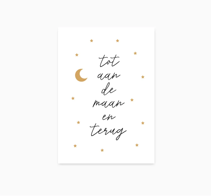 Greeting card To the moon and back
